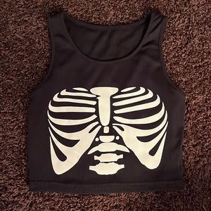 skeleton Y2K top